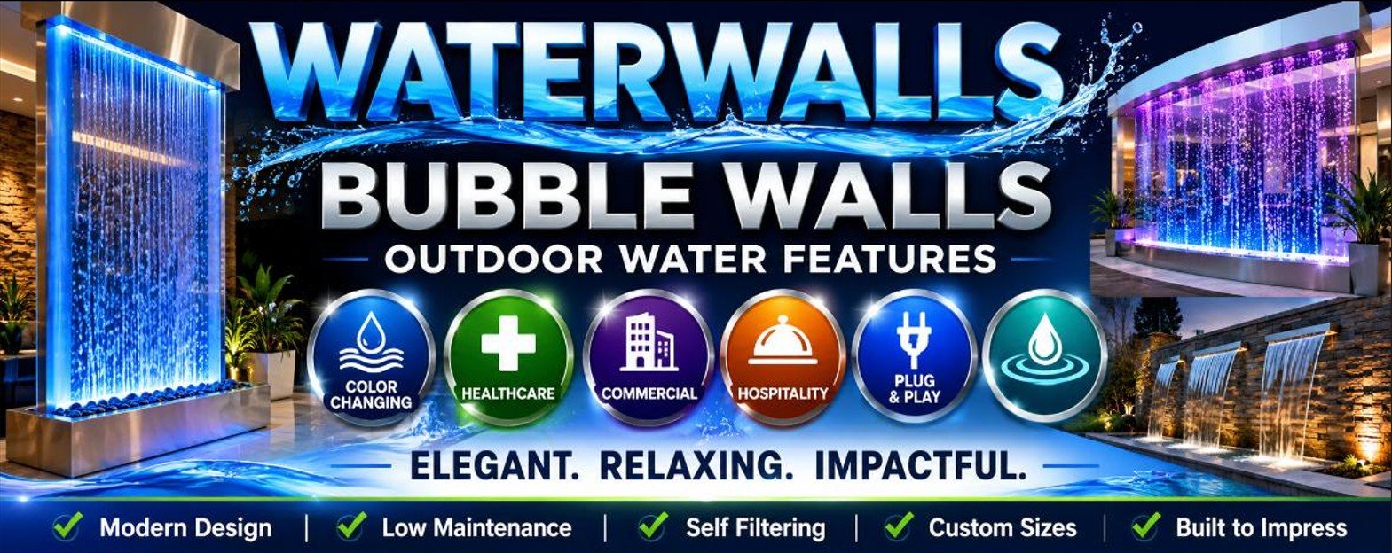 WaterWalls — Bubble Walls & Outdoor Water Features